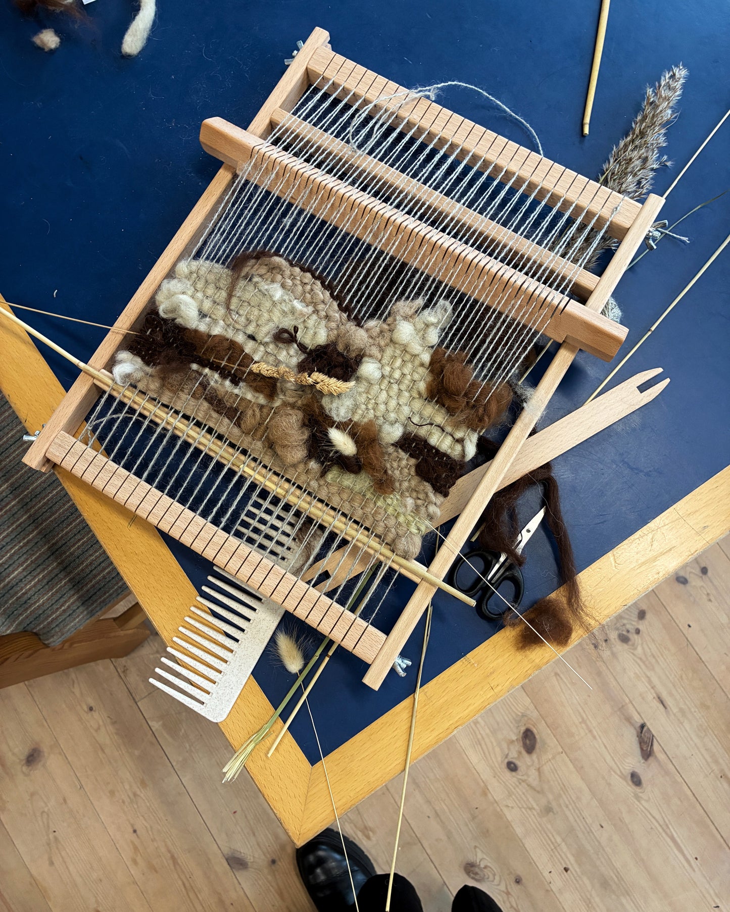 Rammevæv workshop vævning med uld